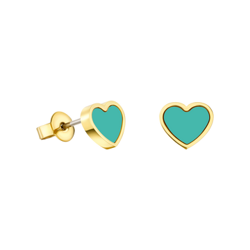 AMARE HEART SHAPED TURQUOISE CHIP EARRING