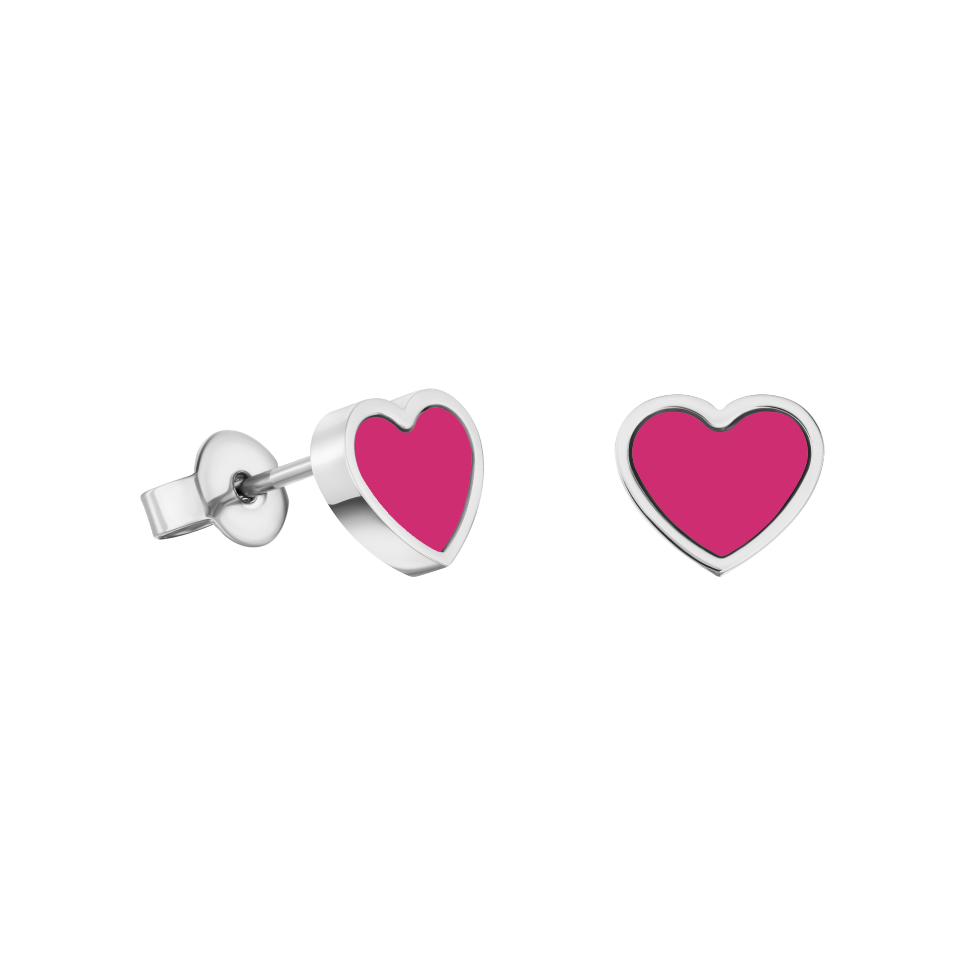 AMARE HEART SHAPED RASPBERRY CHIP EARRING