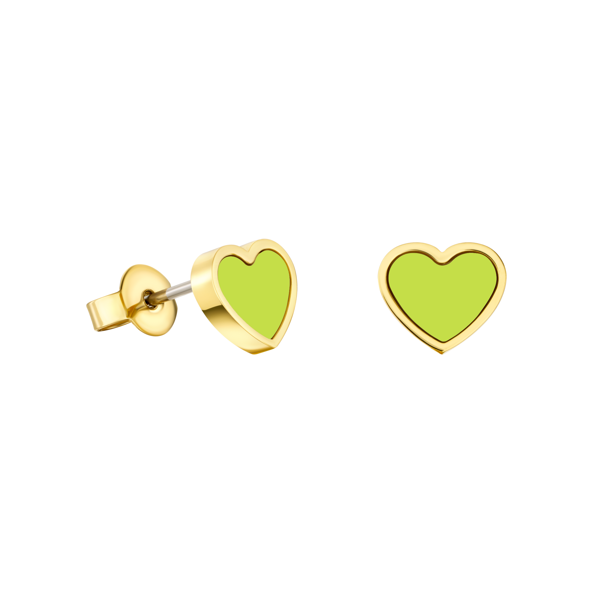 AMARE HEART SHAPED LIME GREEN CHIP EARRING