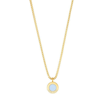 OCEAN STERLING SILVER 18K GOLD PLATED WHITE CHIP NECKLACE
