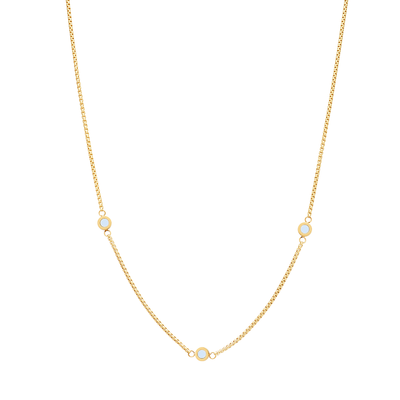 NECKLACE WITH 3 WHITE CHIPS 