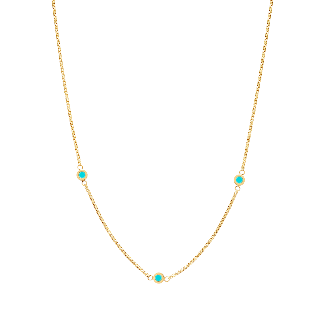 NEW WAVE TURQUOISE 3 CHIPS NECKLACE