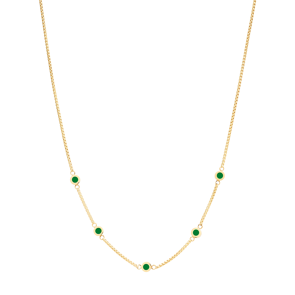 NEW WAVE GREEN 5 CHIPS NECKLACE