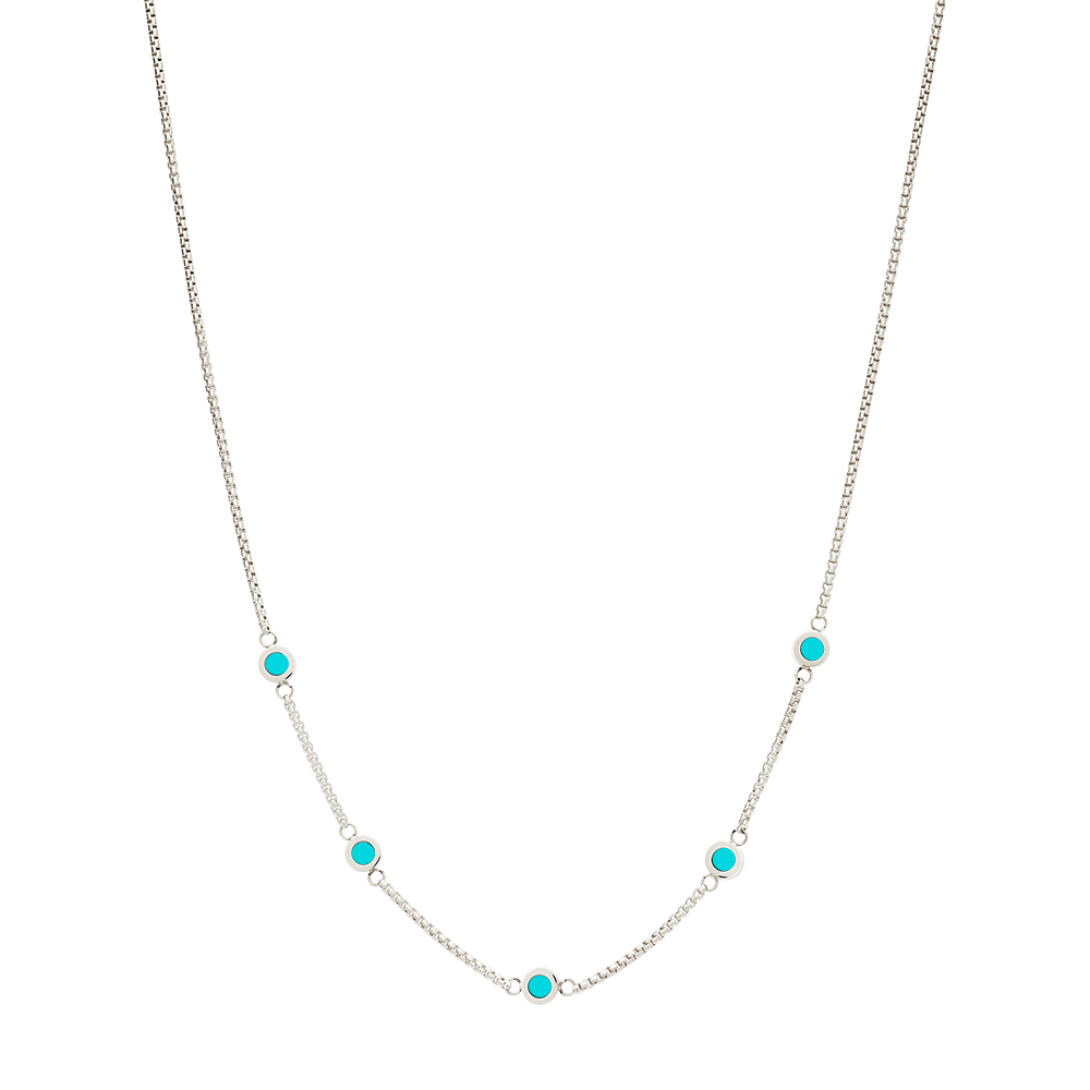 NEW WAVE TURQUOISE 5 CHIPS NECKLACE