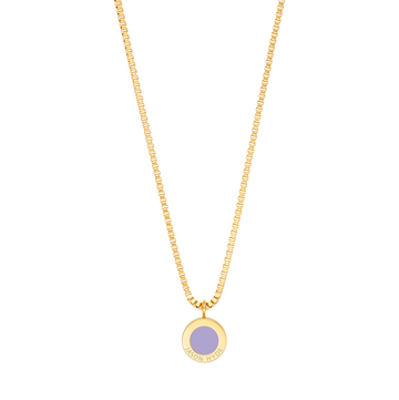 OCEAN STERLING SILVER 18K GOLD PLATED CHAIN LAVENDER CHIP NECKLACE