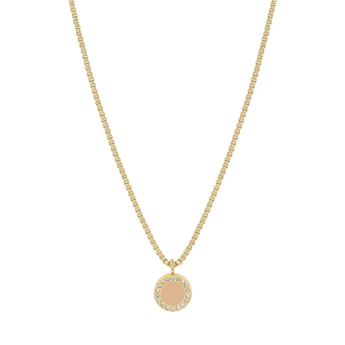 OCEAN BEIGE CHIP WITH ZIRCONIA NECKLACE