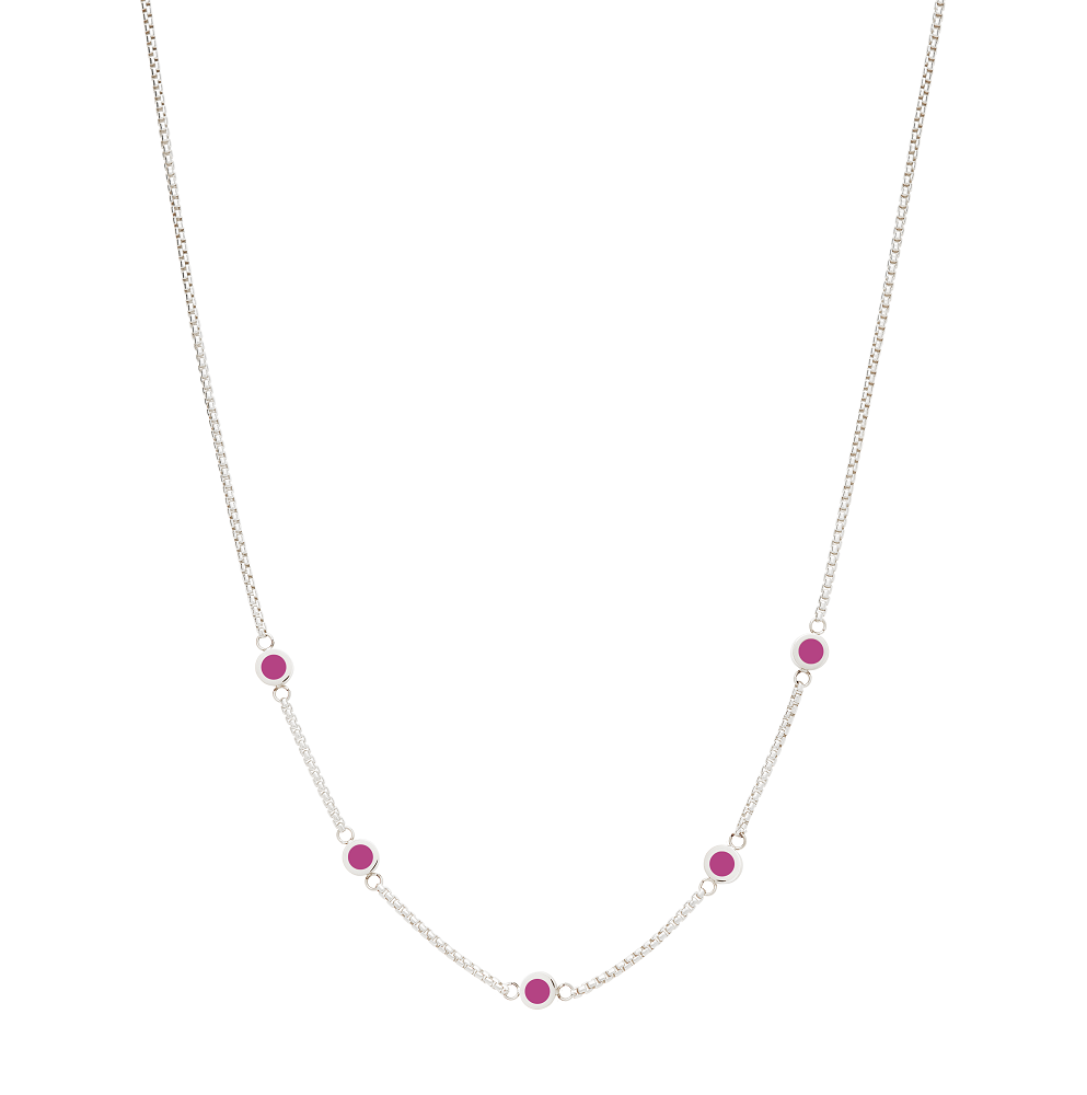 NEW WAVE ROSE VIOLET 5 CHIPS NECKLACE