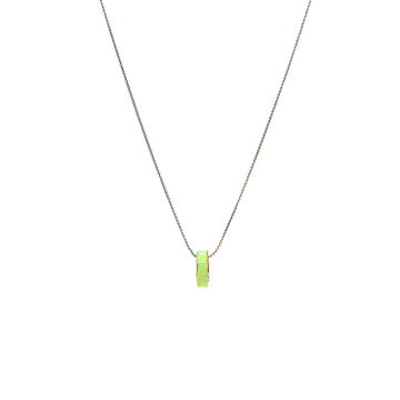 WEWA LIME GREEN CIRCLE CHIP NECKLACE