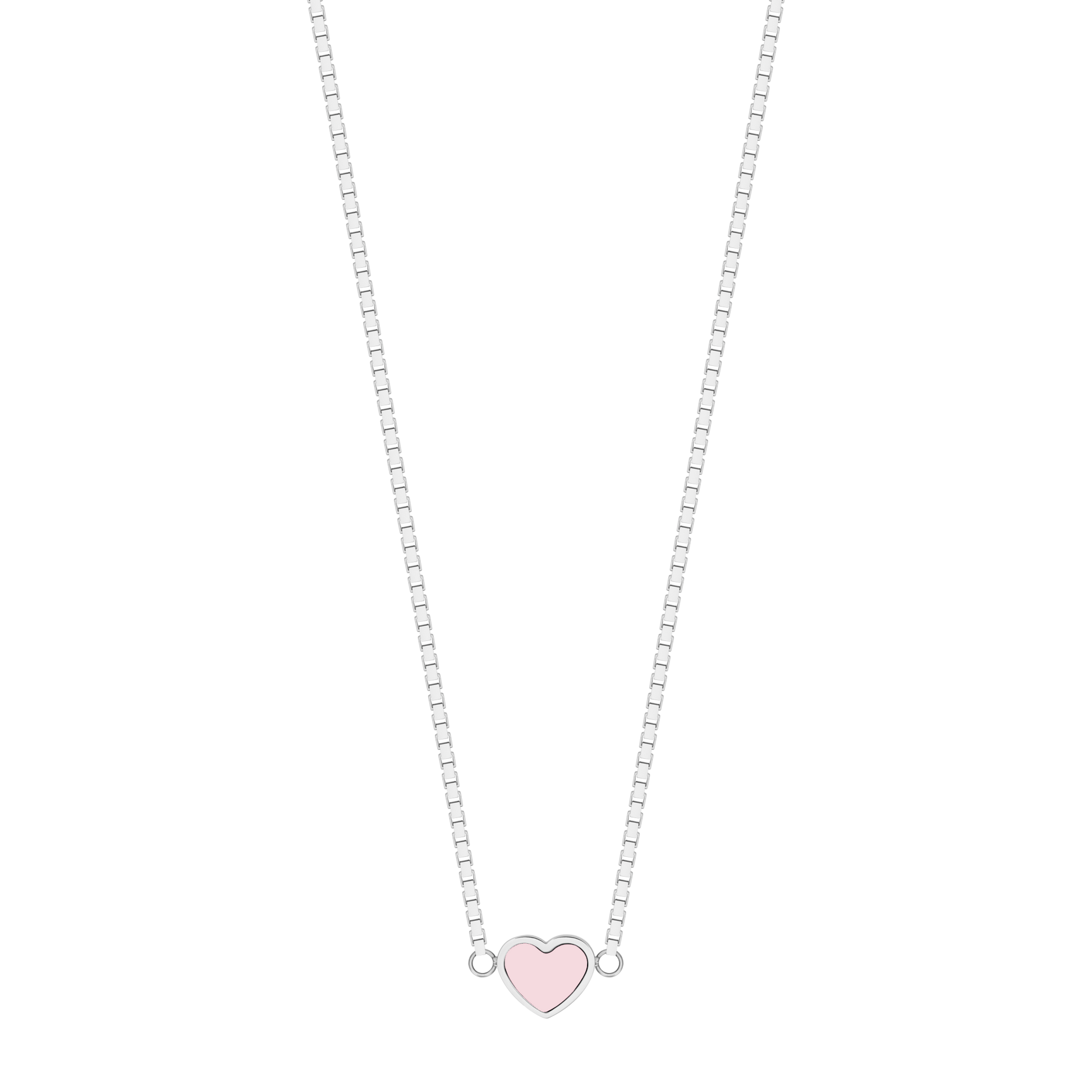 AMARE HEART SHAPED LIGHT PINK CHIP NECKLACE