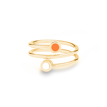 NEW WAVE ORANGE AND WHITE CHIP DOUBLE RING