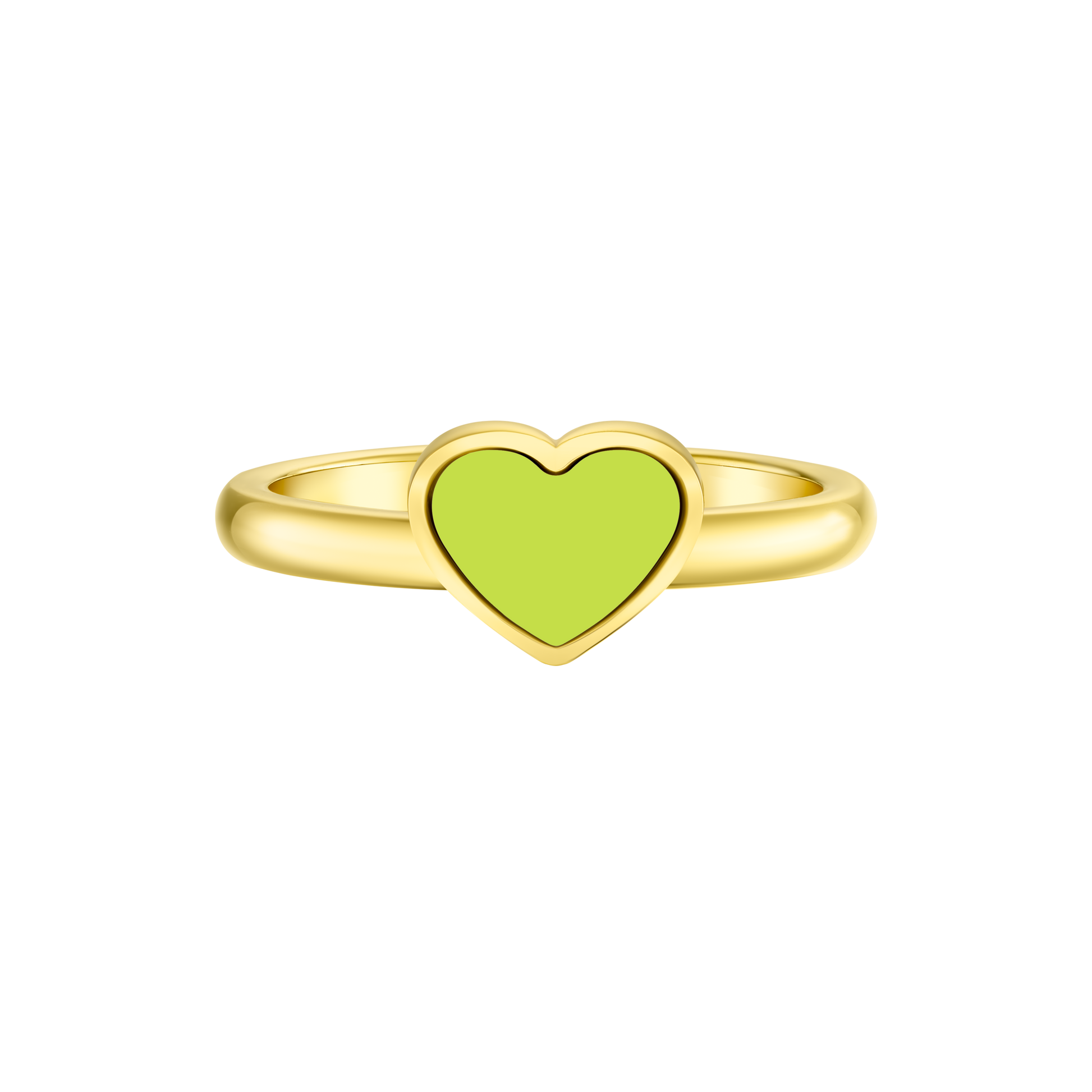 AMARE HEART SHAPED LIME GREEN CHIP RING