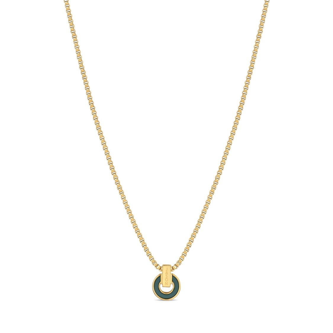 NEREIDA STERLING SILVER 18K GOLD PLATED GREEN CHIP NECKLACE