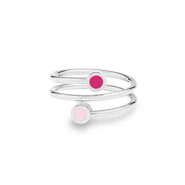 NEW WAVE LIGHT PINK AND RASPBERRY CHIP DOUBLE RING