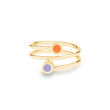 NEW WAVE LAVENDER AND ORANGE CHIP DOUBLE RING