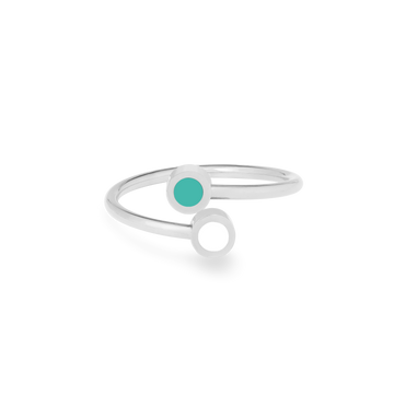 NEW WAVE TURQUOISE AND WHITE CHIP RING