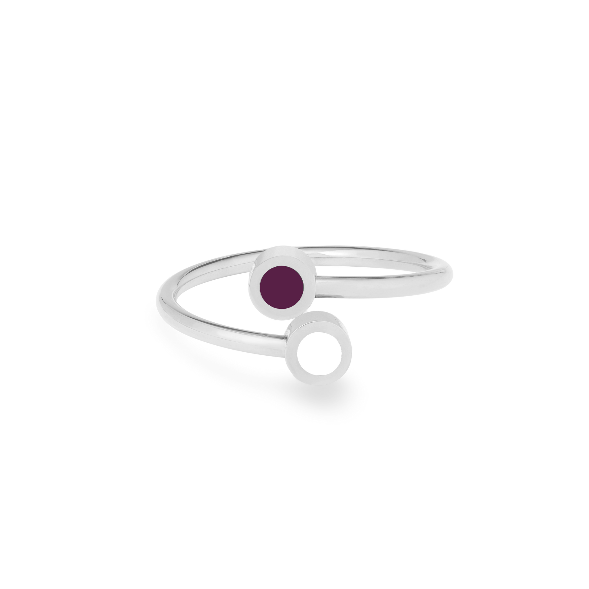 NEW WAVE PLUM AND WHITE CHIP RING