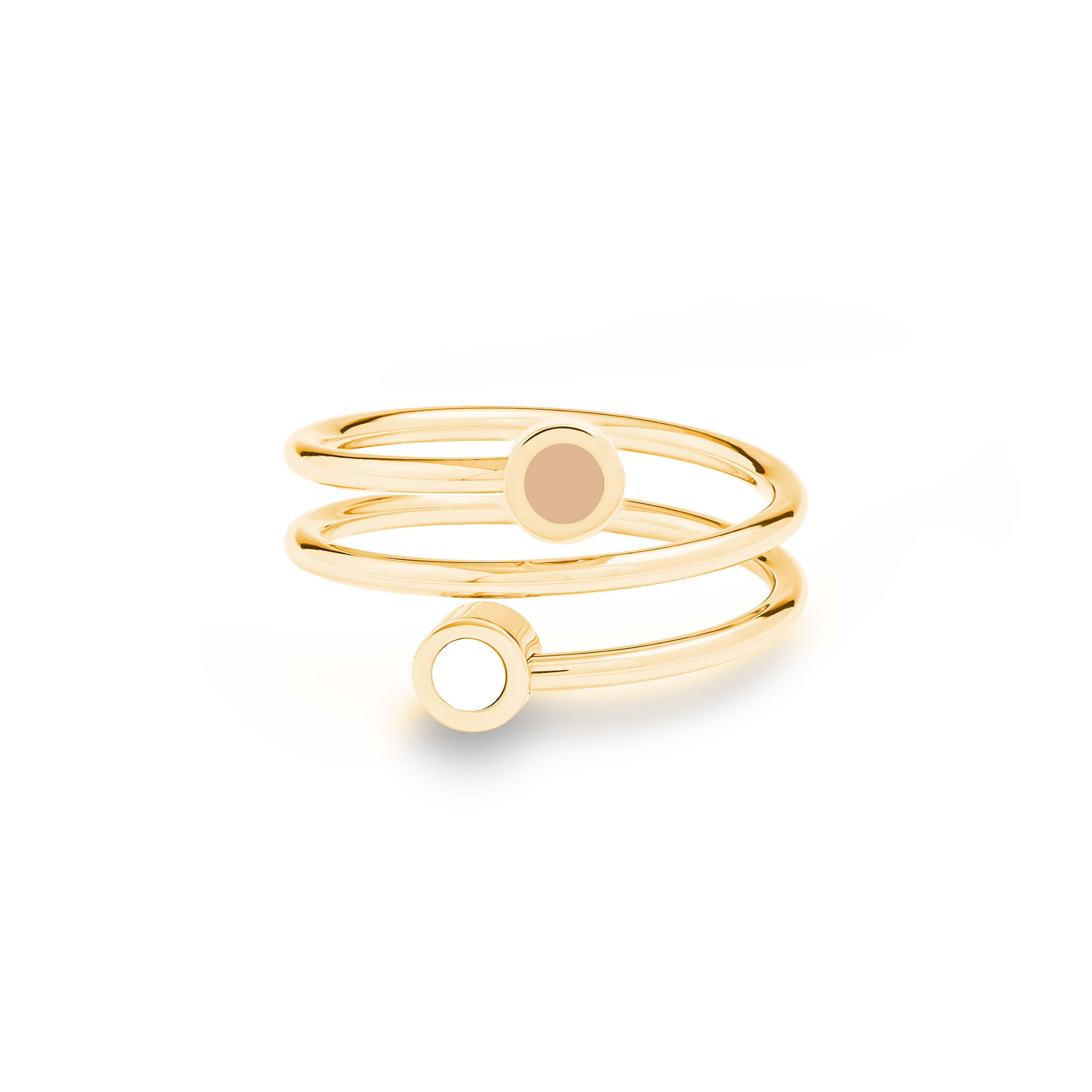 NEW WAVE BEIGE AND WHITE CHIP DOUBLE RING