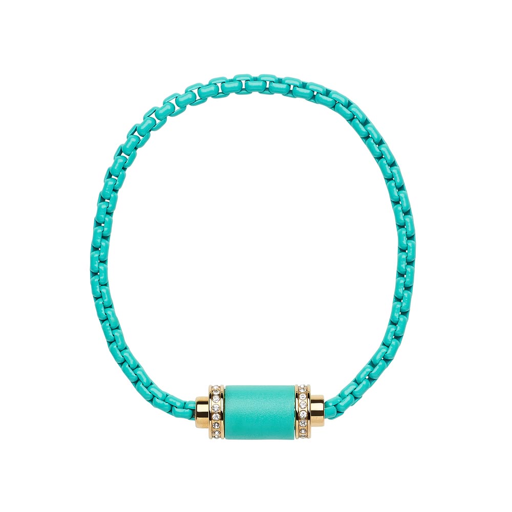 THALASSA TURQUOISE CHAIN TURQUOISE CHIP WITH ZIRCONIA MAGNET