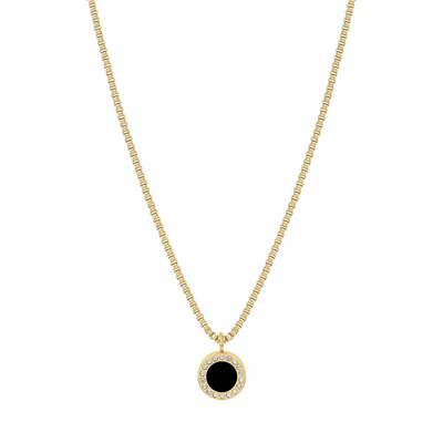 OCEAN BLACK CHIP WITH ZIRCONIA NECKLACE