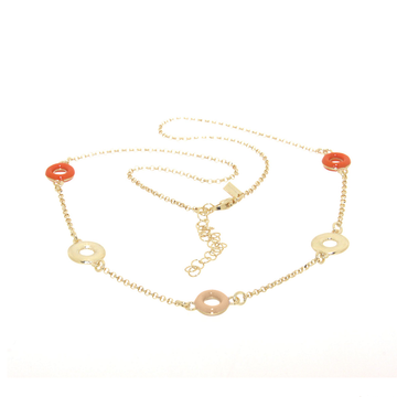 AQUARELLO HANGING ROUND SHAPED BEIGE AND ORANGE CHIPS NECKLACE